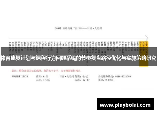 体育康复计划与课程行为回顾系统的节奏复盘路径优化与实施策略研究